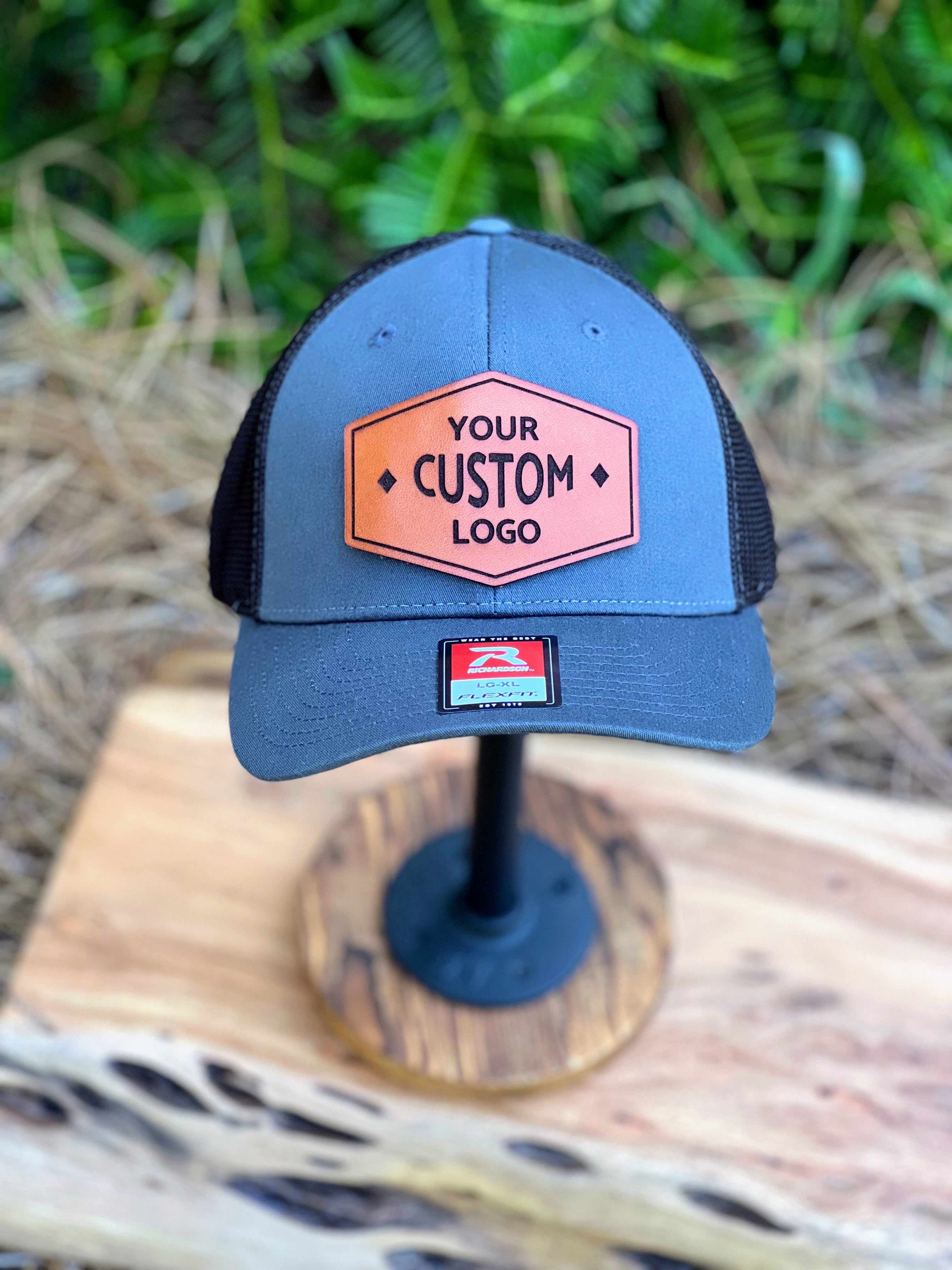 Custom Leather Patch Hats - Full Grain Italian Leather - Leathering