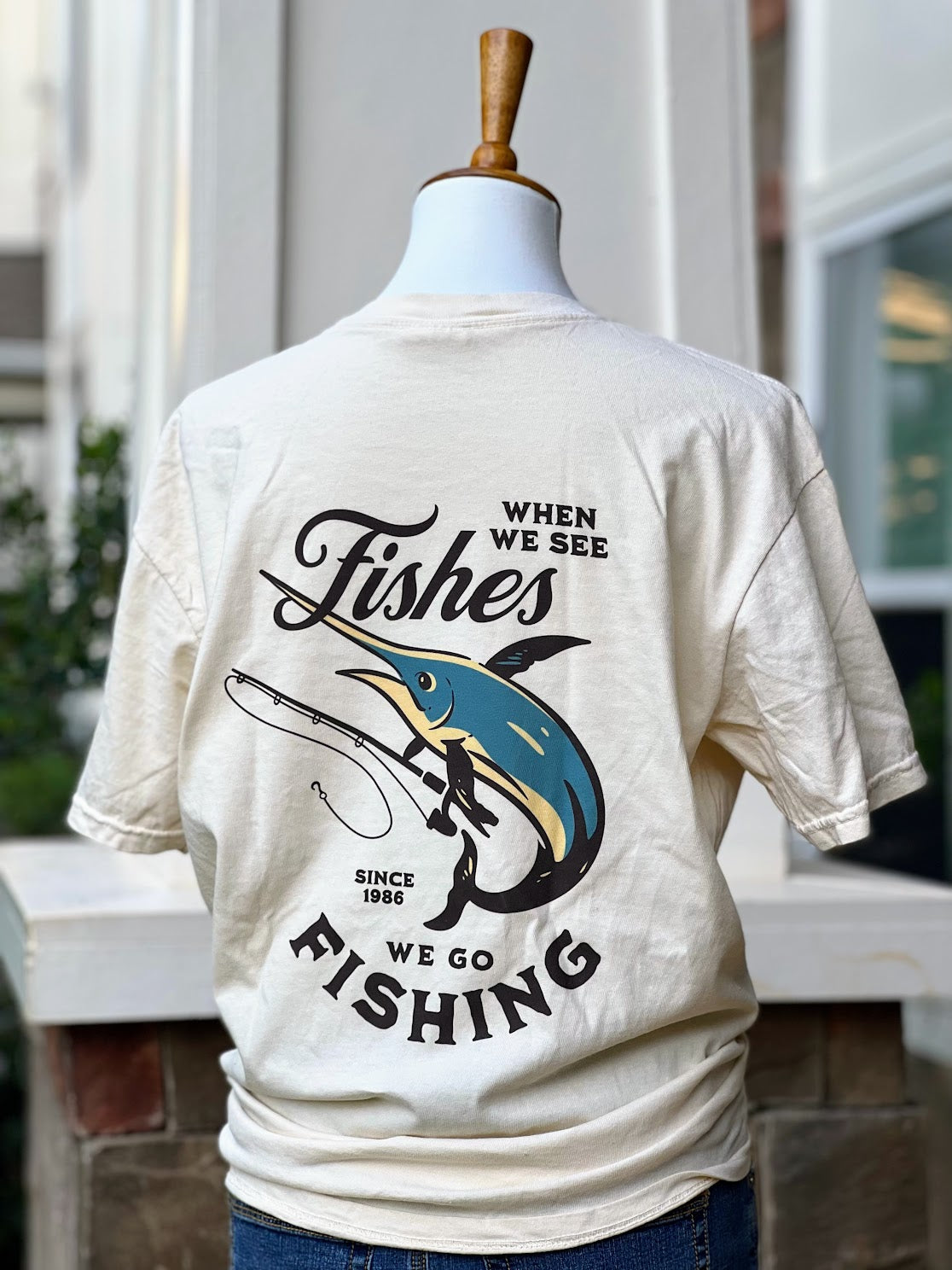 Fishing T-Shirt 3X / Back Design / White